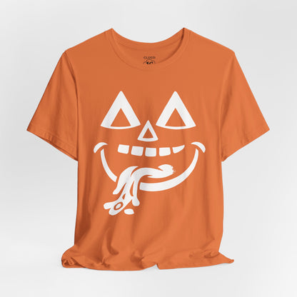 Halloween Pumpkin Face T-Shirt - Funny Fall Tee for Spooky Season