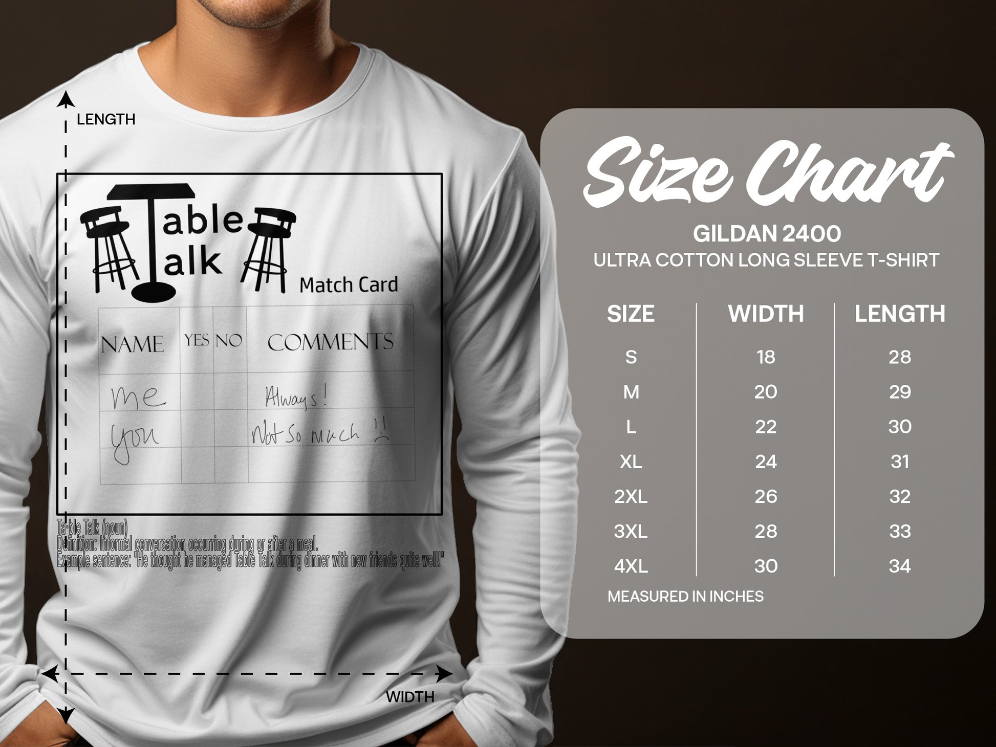 Table Talk Match Card Long Sleeve T-Shirt