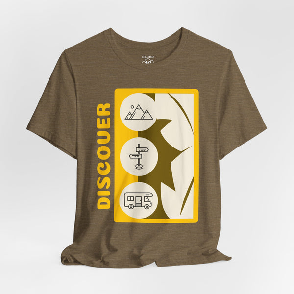 Adventure Discovery Tee - Premium Unisex Outdoor Shirt for Travelers & Hikers T-Shirt - Outdoor & Adventure Collection - Mile Marker 16 Gear by Cloud 16 Clothing Co.