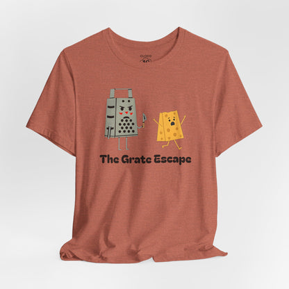 The Grate Escape - Funny Cheese Pun T-Shirt for Food Lovers