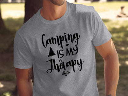 Camping Is My Therapy Vacation Trip Fun Outdoors T-Shirt T-Shirt - Outdoor & Adventure Collection - Mile Marker 16 Gear by Cloud 16 Clothing Co.