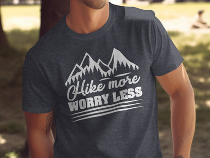 Hike More Worry Less Mountain Graphic Adventure T-Shirt T-Shirt - Outdoor & Adventure Collection - Mile Marker 16 Gear by Cloud 16 Clothing Co.