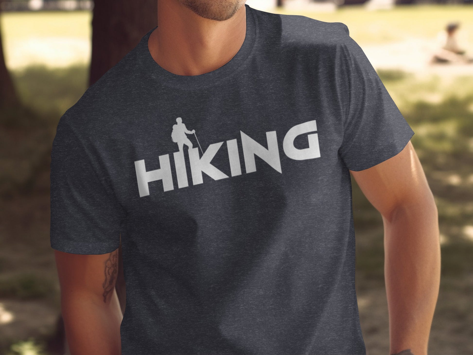 Hiking Above the Word Hiking Design Graphic T-Shirt T-Shirt - Outdoor & Adventure Collection - Mile Marker 16 Gear by Cloud 16 Clothing Co.