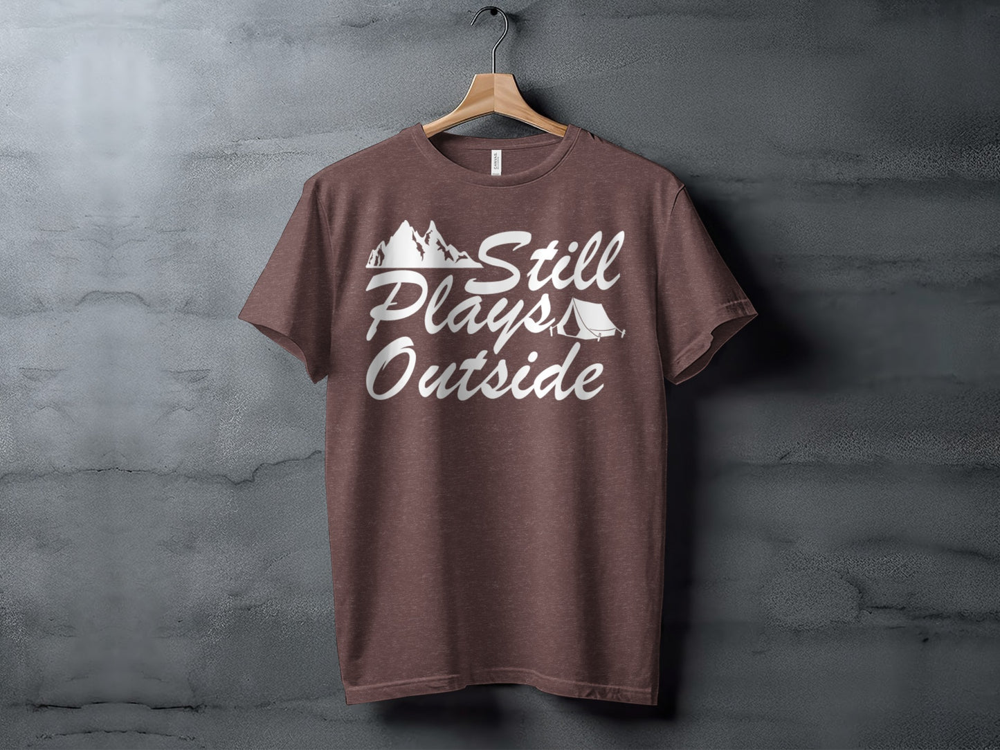 Still Plays Outside With Mountain Tent Graphic T-Shirt T-Shirt - Outdoor & Adventure Collection - Mile Marker 16 Gear by Cloud 16 Clothing Co.