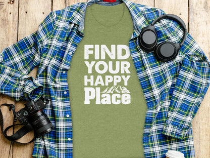 Find Your Happy Place with Mountain T-Shirt T-Shirt - Outdoor & Adventure Collection - Mile Marker 16 Gear by Cloud 16 Clothing Co.