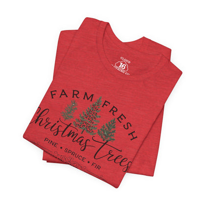 Farm Fresh Christmas Trees Unisex T-Shirt | Festive Holiday Tee