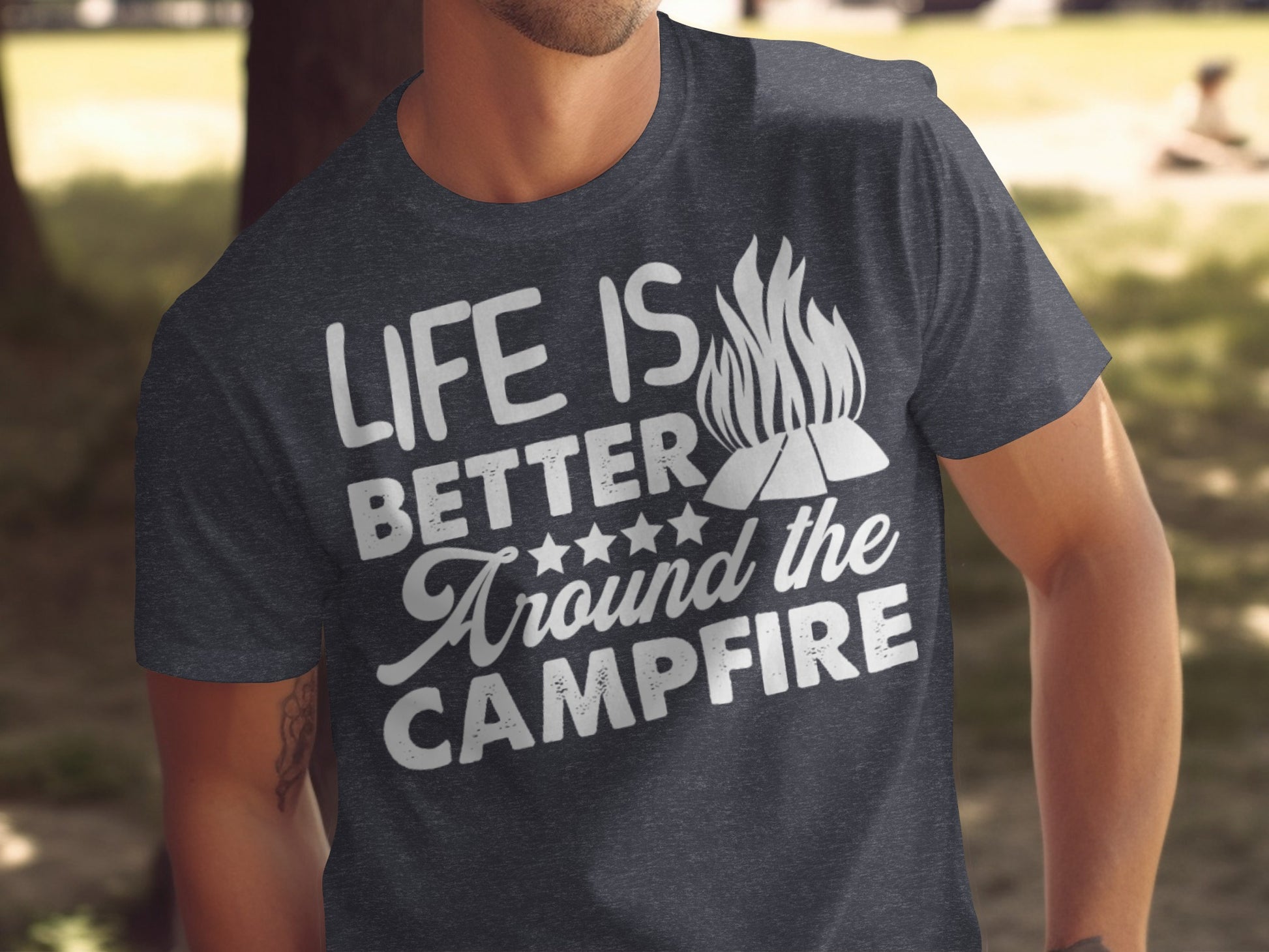 Life Is Better Around The Campfire Graphic Print T-Shirt T-Shirt - Outdoor & Adventure Collection - Mile Marker 16 Gear by Cloud 16 Clothing Co.