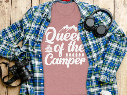 Queen of the Camper Graphic Print Camping Lover T-Shirt T-Shirt - Outdoor & Adventure Collection - Mile Marker 16 Gear by Cloud 16 Clothing Co.