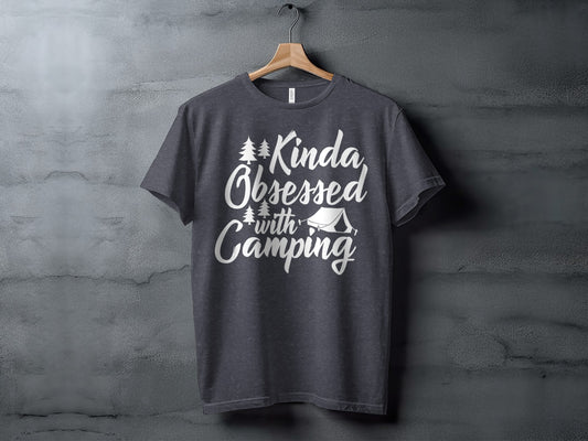 Kinda Obsessed With Camping Graphic Design T-Shirt T-Shirt - Outdoor & Adventure Collection - Mile Marker 16 Gear by Cloud 16 Clothing Co.