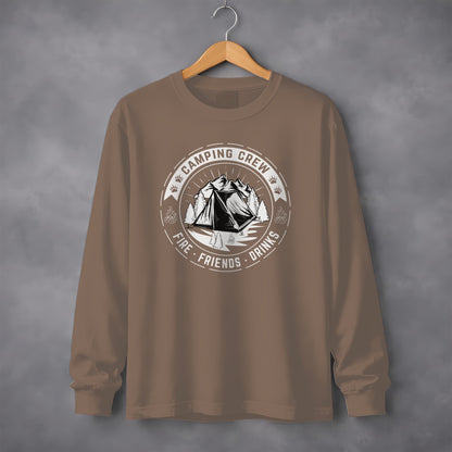 Camping Crew Fire Friends Drinks Long Sleeve Shirt