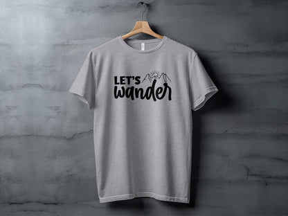 Let's Wander Mountain and Sun Graphic Adventure T-Shirt T-Shirt - Outdoor & Adventure Collection - Mile Marker 16 Gear by Cloud 16 Clothing Co.