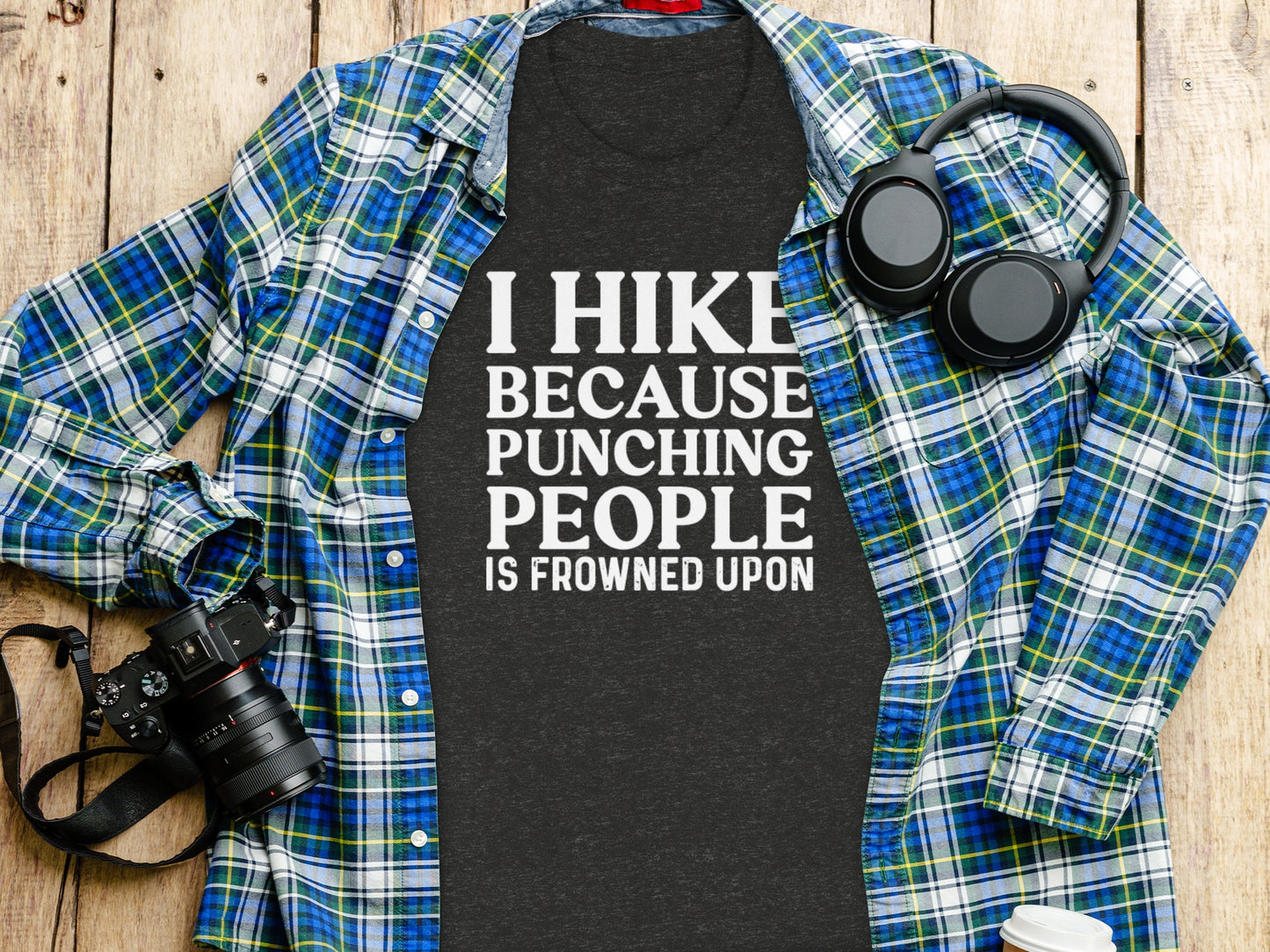 I Hike Because Punching People is Frowned Upon T-Shirt T-Shirt - Outdoor & Adventure Collection - Mile Marker 16 Gear by Cloud 16 Clothing Co.