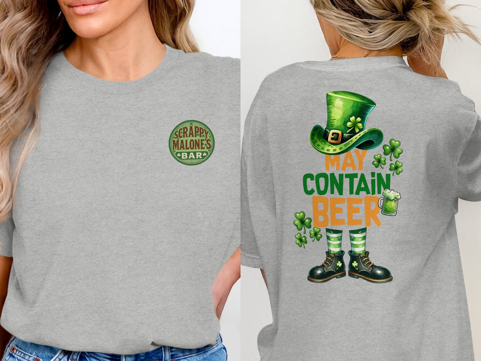 Scrappy Malone's Bar Art, Irish Pub Logo, Vintage Style Print, Other Products, Shamrock Design, Bar Sign T-Shirt - Scrappy Malone's Bar 100-Proof Humor - Cloud 16 Clothing Co.