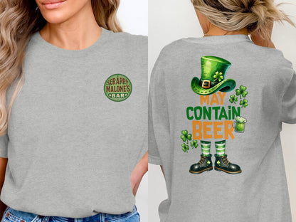Scrappy Malone's Bar Art, Irish Pub Logo, Vintage Style Print, Other Products, Shamrock Design, Bar Sign T-Shirt - Scrappy Malone's Bar 100-Proof Humor - Cloud 16 Clothing Co.