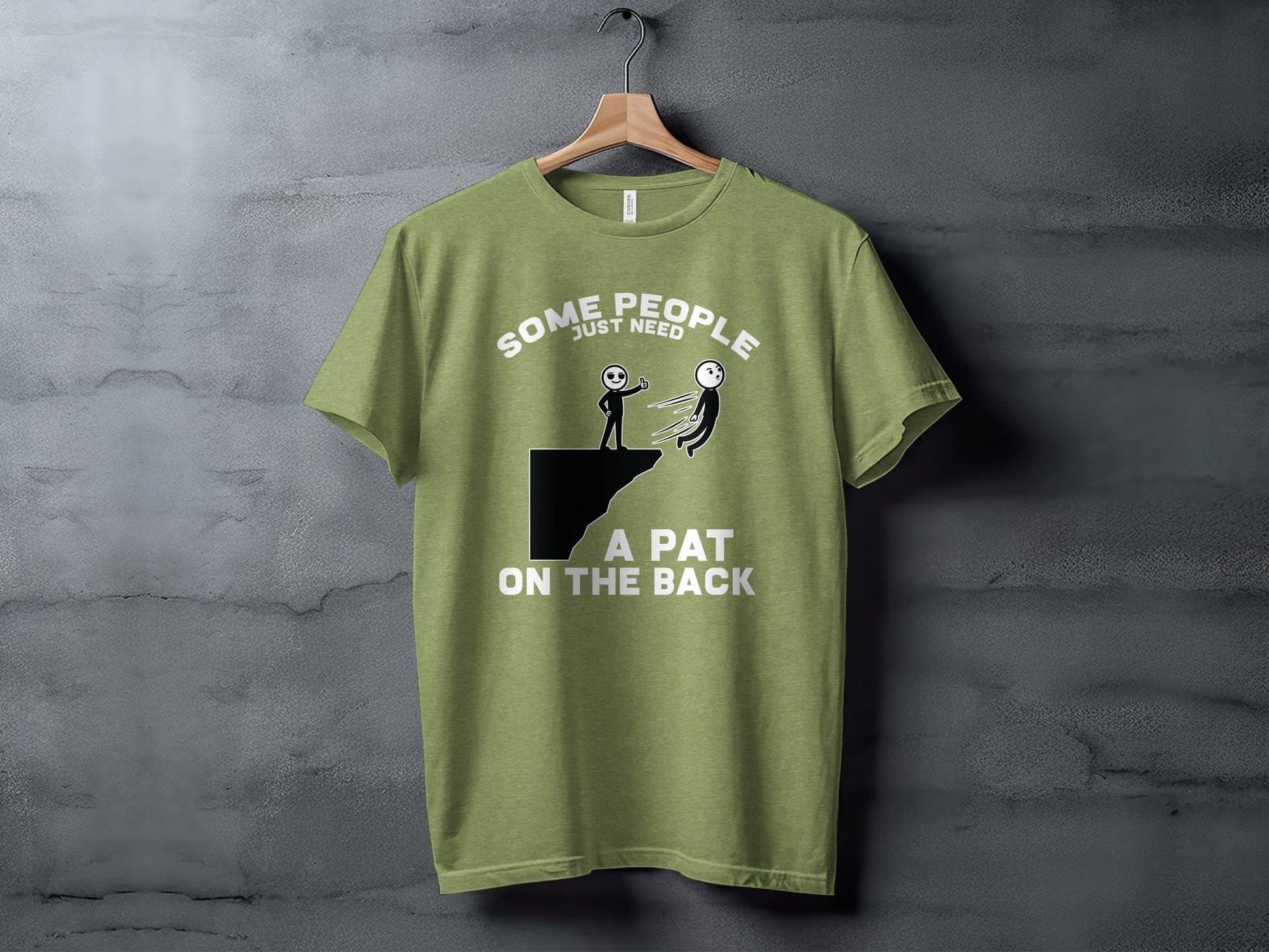 Funny Graphic T-shirt with Humorous Pat on the Back Design