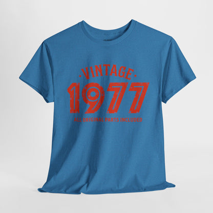 Vintage 1977 T-Shirt - Premium Unisex Heavy Cotton Retro Tee
