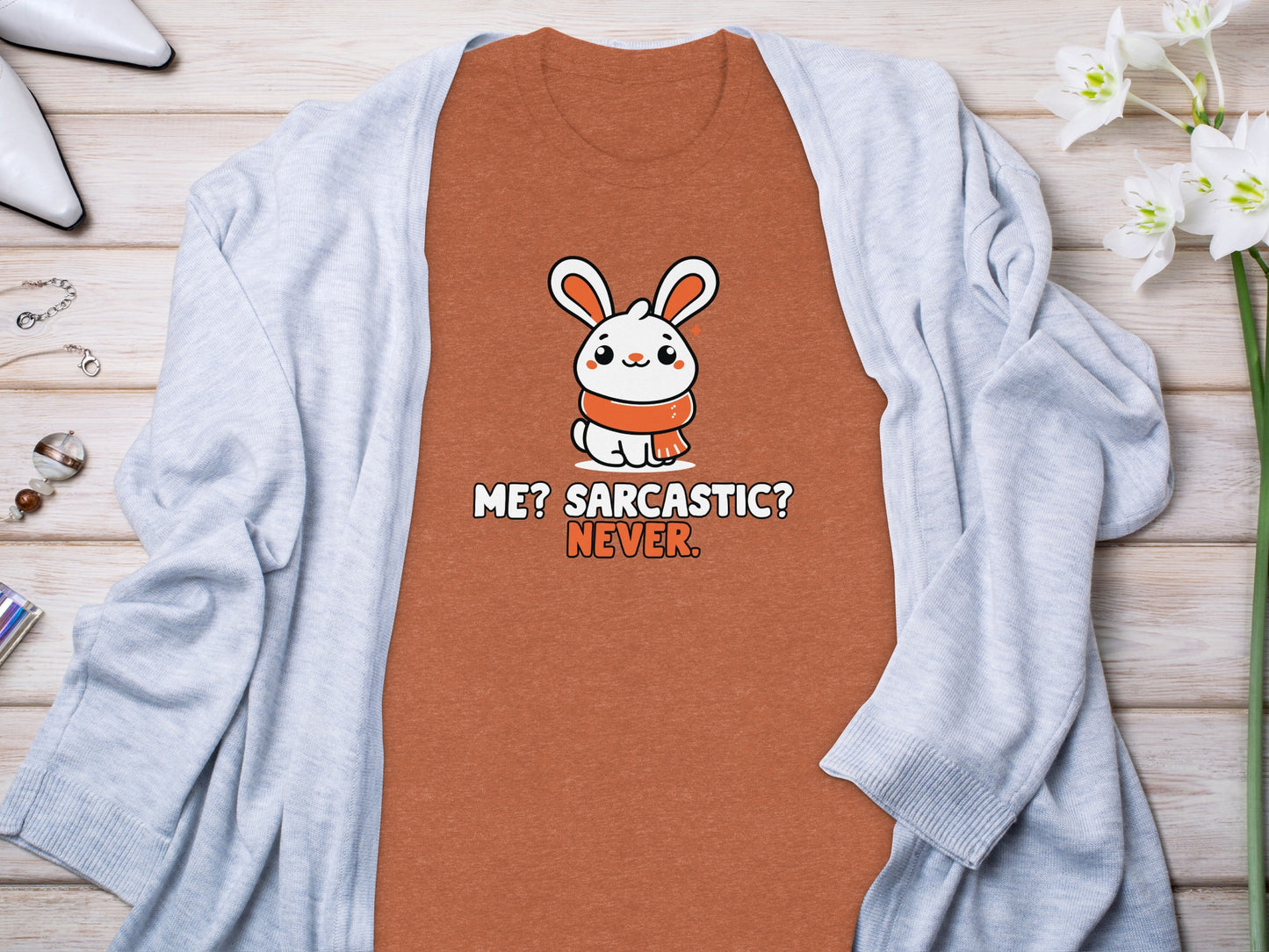 Me Sarcastic Never Funny Bunny Graphic Shirt