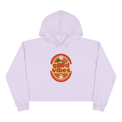 Good Vibes Crop Hoodie - Boho Festival Fashion for Women