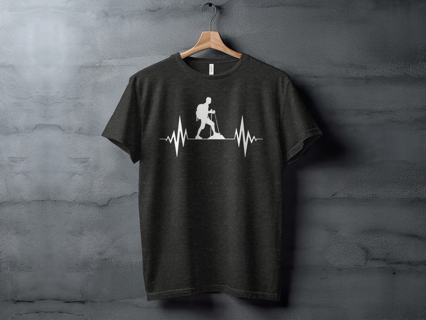 Hiking Heartbeat Outdoors Graphic Design Print T-Shirt T-Shirt - Outdoor & Adventure Collection - Mile Marker 16 Gear by Cloud 16 Clothing Co.