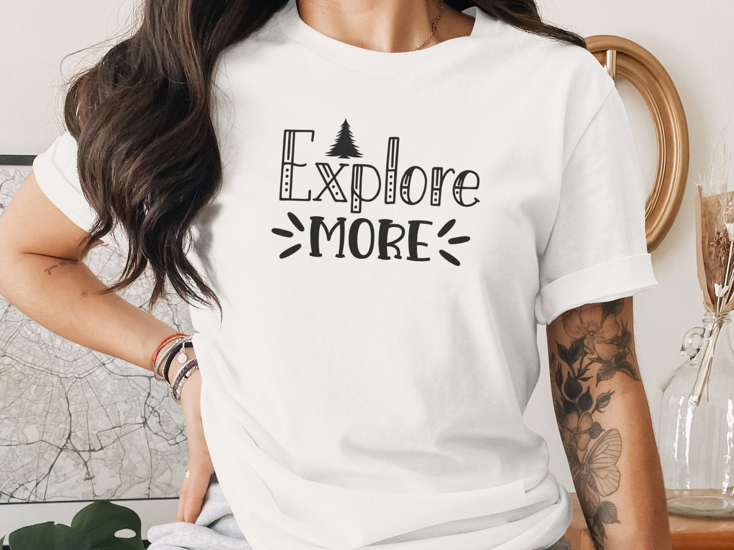 Explore More Pine Tree Design Adventure Inspiration T-Shirt T-Shirt - Outdoor & Adventure Collection - Mile Marker 16 Gear by Cloud 16 Clothing Co.