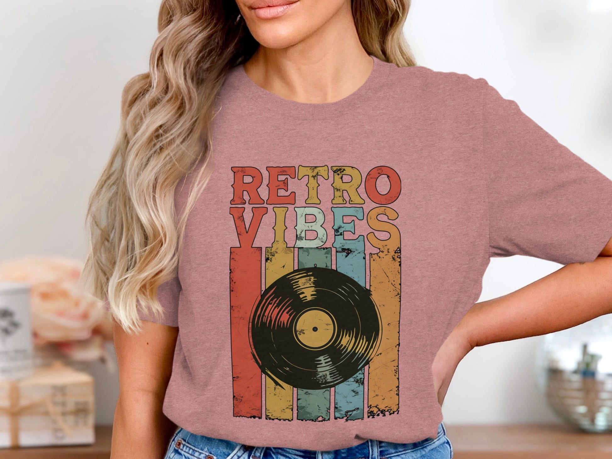 Retro Vibes Vinyl Record Short Sleeve T-Shirt