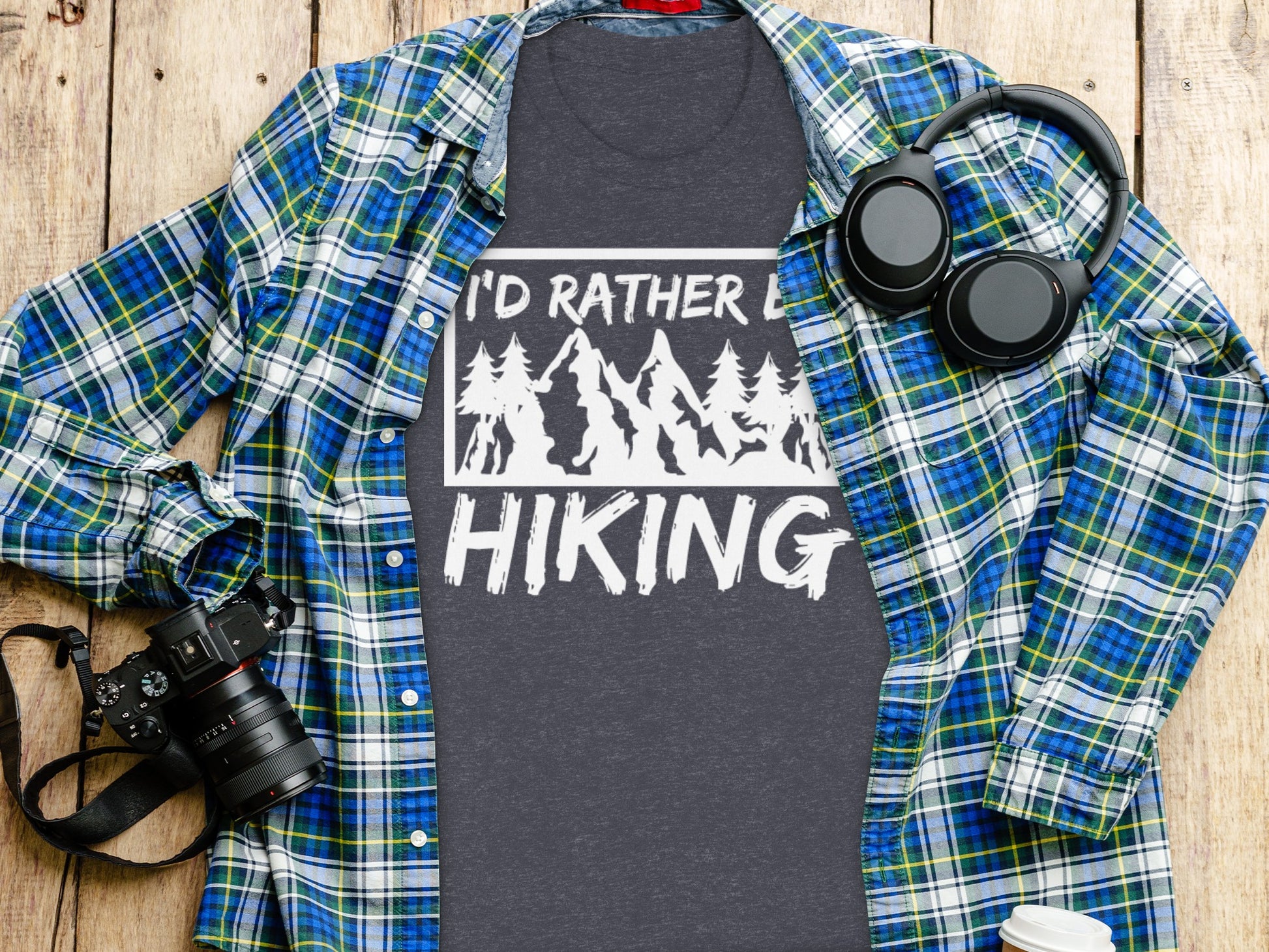 I would rather be Hiking outdoors Mountain T-Shirt T-Shirt - Outdoor & Adventure Collection - Mile Marker 16 Gear by Cloud 16 Clothing Co.