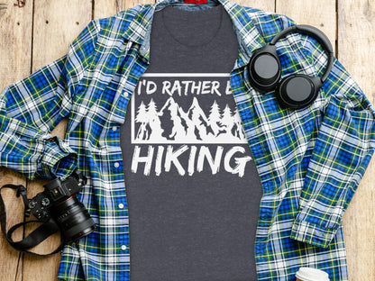 I would rather be Hiking outdoors Mountain T-Shirt T-Shirt - Outdoor & Adventure Collection - Mile Marker 16 Gear by Cloud 16 Clothing Co.