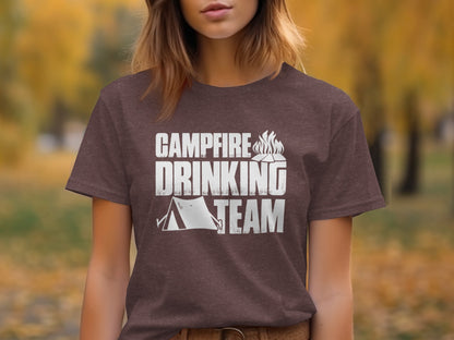 Campfire Drinking Team Tent Design Camping Adventure T-Shirt T-Shirt - Outdoor & Adventure Collection - Mile Marker 16 Gear by Cloud 16 Clothing Co.