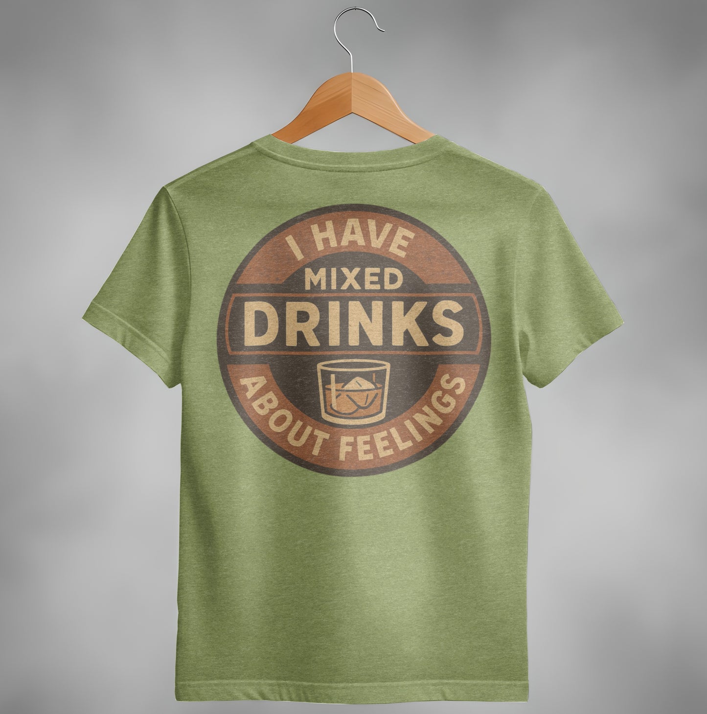 I Have Mixed Drinks About Feelings Retro Design T-Shirt T-shirt - Scrappy Malone's Bar 100-Proof Humor - Cloud 16 Clothing Co.