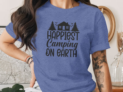 Happiest Camping on Earth Outdoorsy Cabin Life T-Shirt T-Shirt - Outdoor & Adventure Collection - Mile Marker 16 Gear by Cloud 16 Clothing Co.