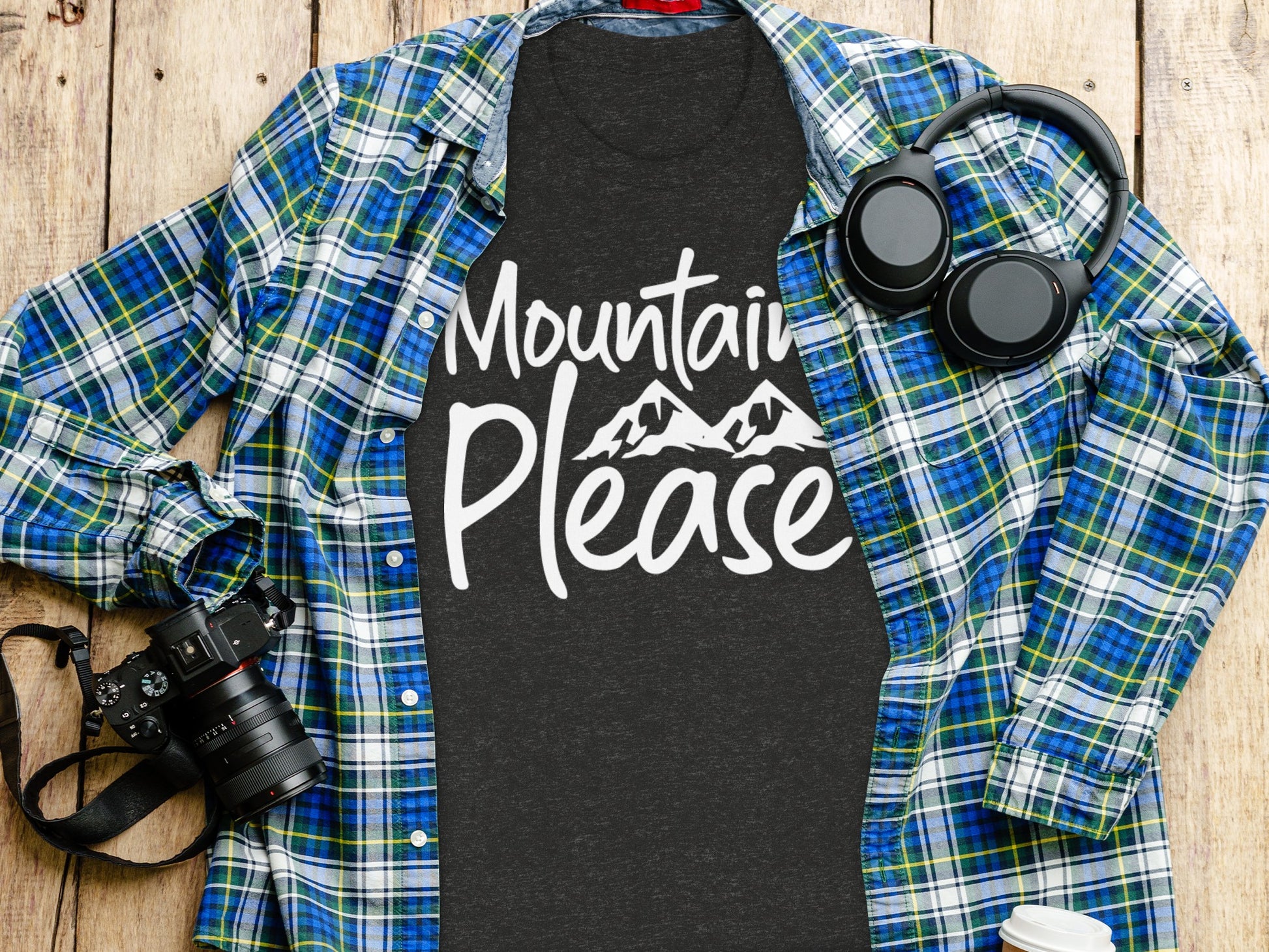 Mountains Please Design Stylish Nature Lover T-Shirt T-Shirt - Outdoor & Adventure Collection - Mile Marker 16 Gear by Cloud 16 Clothing Co.