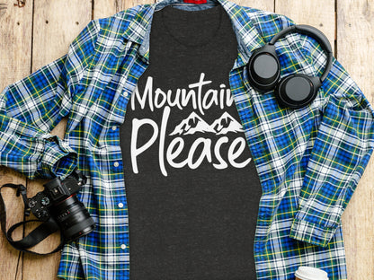 Mountains Please Design Stylish Nature Lover T-Shirt T-Shirt - Outdoor & Adventure Collection - Mile Marker 16 Gear by Cloud 16 Clothing Co.