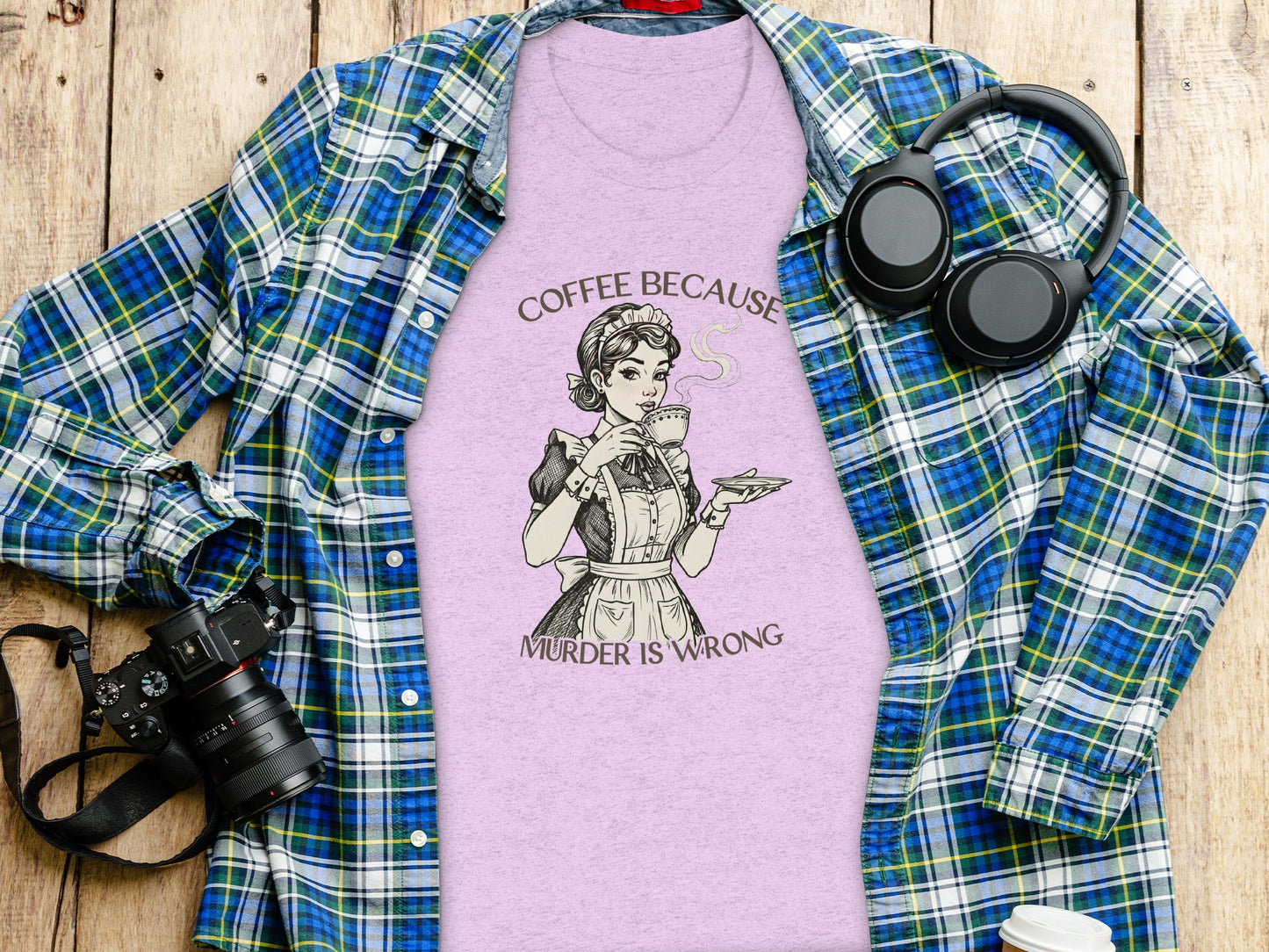 Coffee Because Murder Is Wrong Shirt Funny Tee