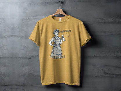 Clean House Messy Life Retro Graphic T-Shirt