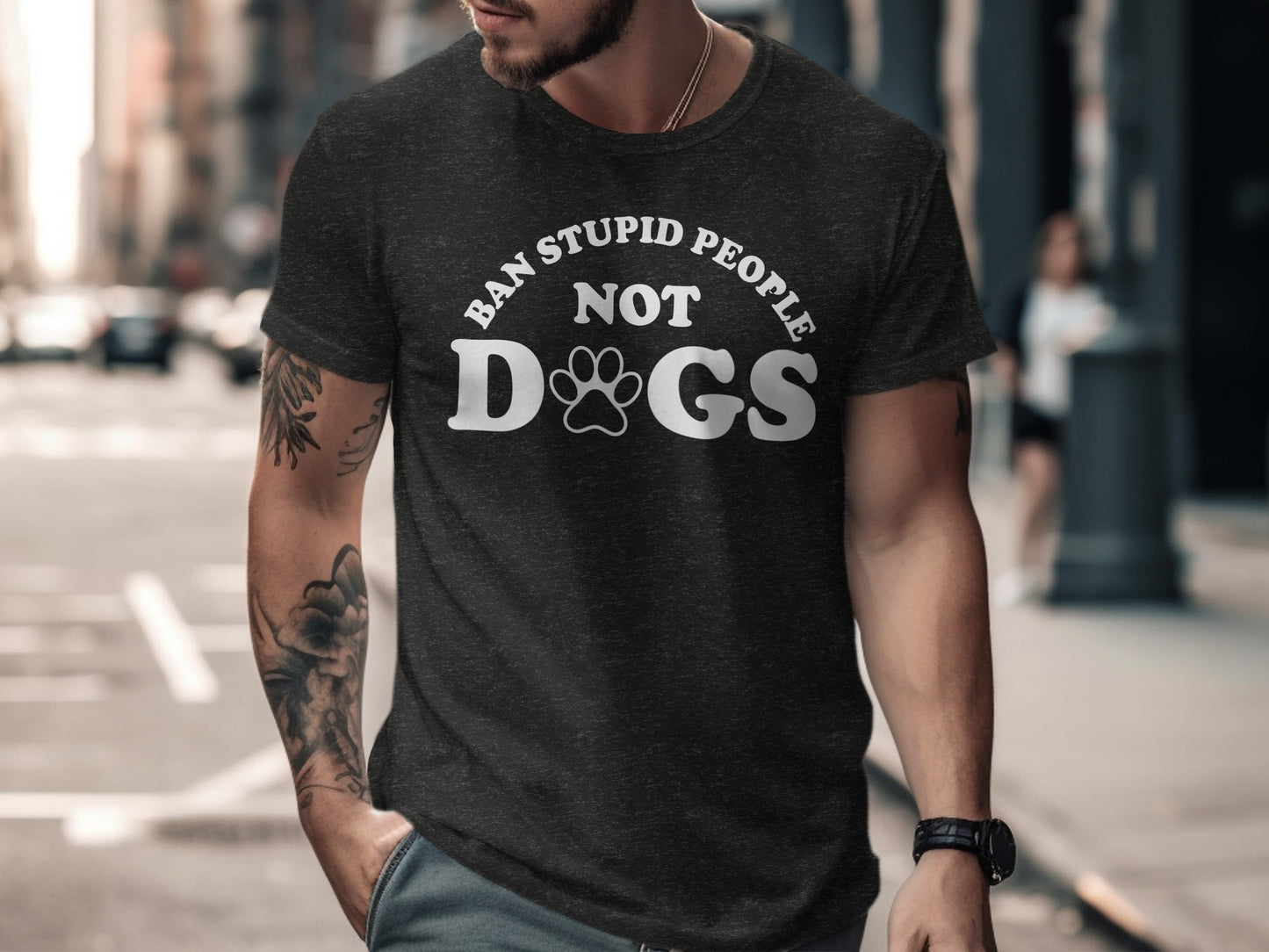 Ban Stupid People Not Dogs Funny T-shirt