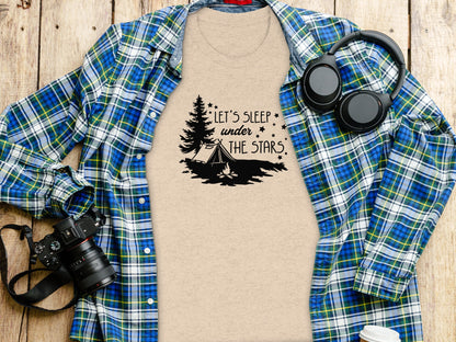 Let's Sleep Under The Stars Adventure Camping T-Shirt T-Shirt - Outdoor & Adventure Collection - Mile Marker 16 Gear by Cloud 16 Clothing Co.
