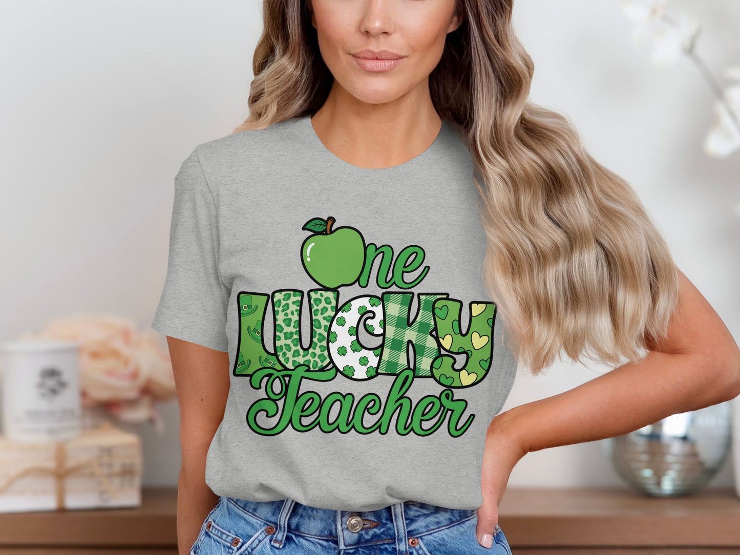 One Lucky Teacher Graphic Tee Perfect for Educators