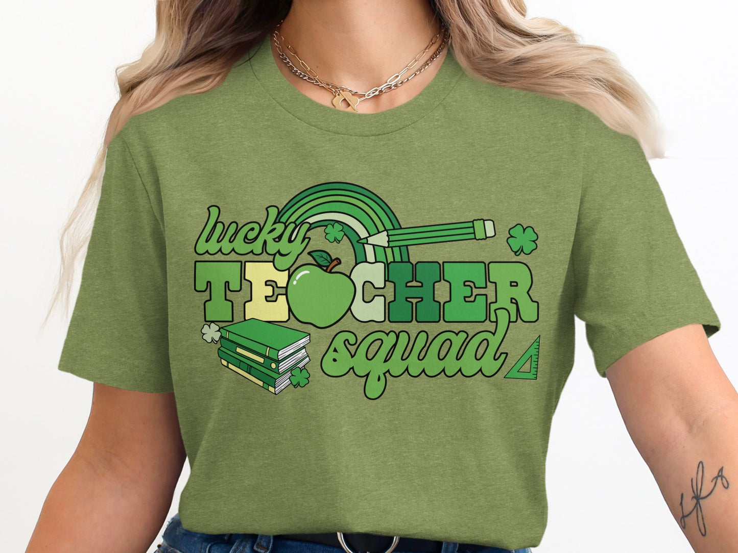 Lucky Teacher Squad Graphic Printed Shirt