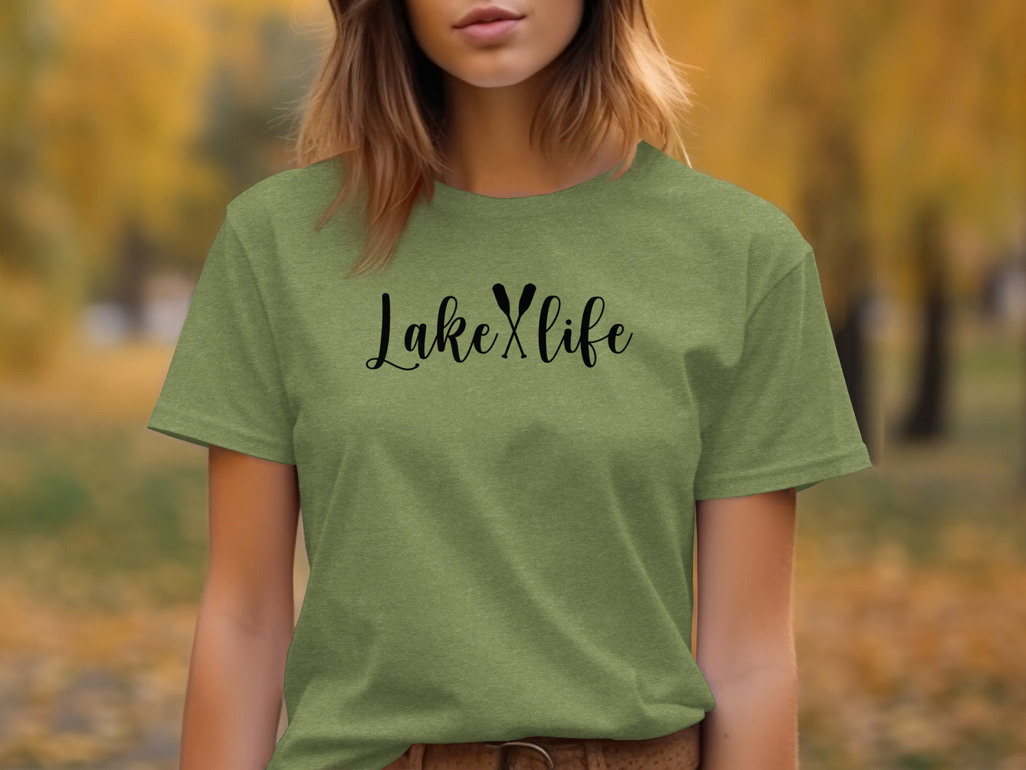 Lake With Crossed Paddles Graphic Design Lake Life T-Shirt T-Shirt - Outdoor & Adventure Collection - Mile Marker 16 Gear by Cloud 16 Clothing Co.