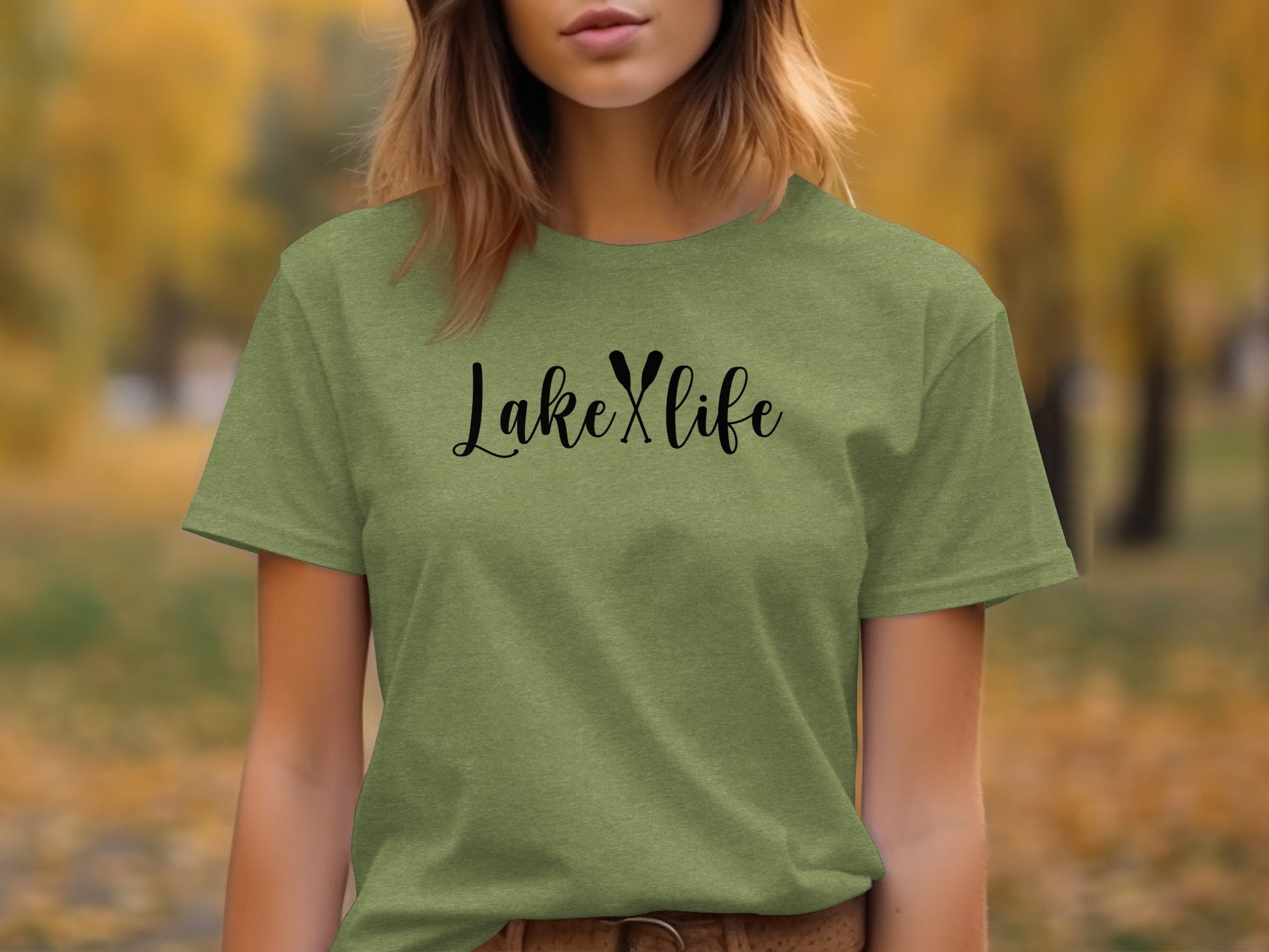 Lake With Crossed Paddles Graphic Design Lake Life T-Shirt T-Shirt - Outdoor & Adventure Collection - Mile Marker 16 Gear by Cloud 16 Clothing Co.
