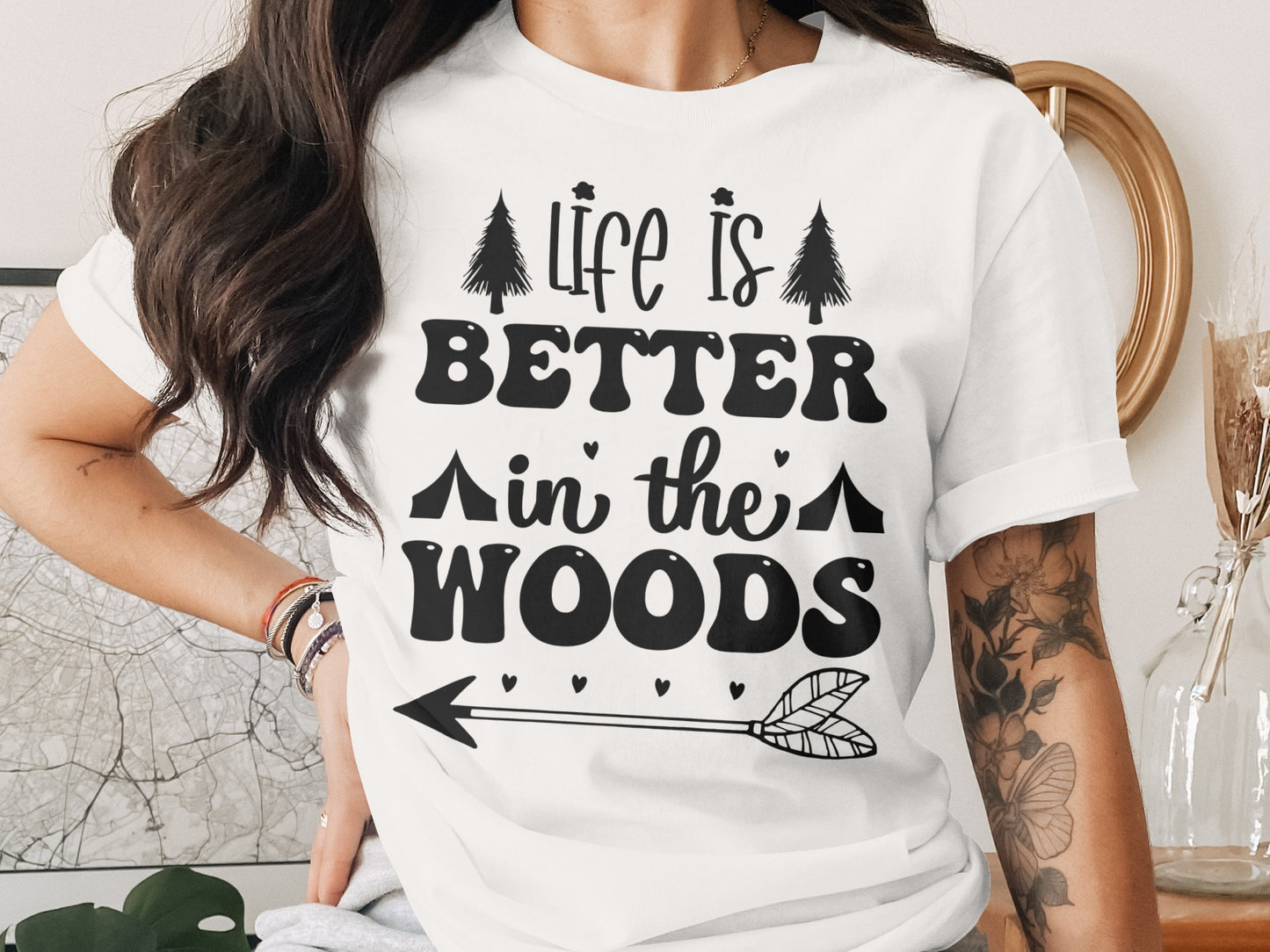 Life Is Better In The Woods With Arrow T-Shirt T-Shirt - Outdoor & Adventure Collection - Mile Marker 16 Gear by Cloud 16 Clothing Co.