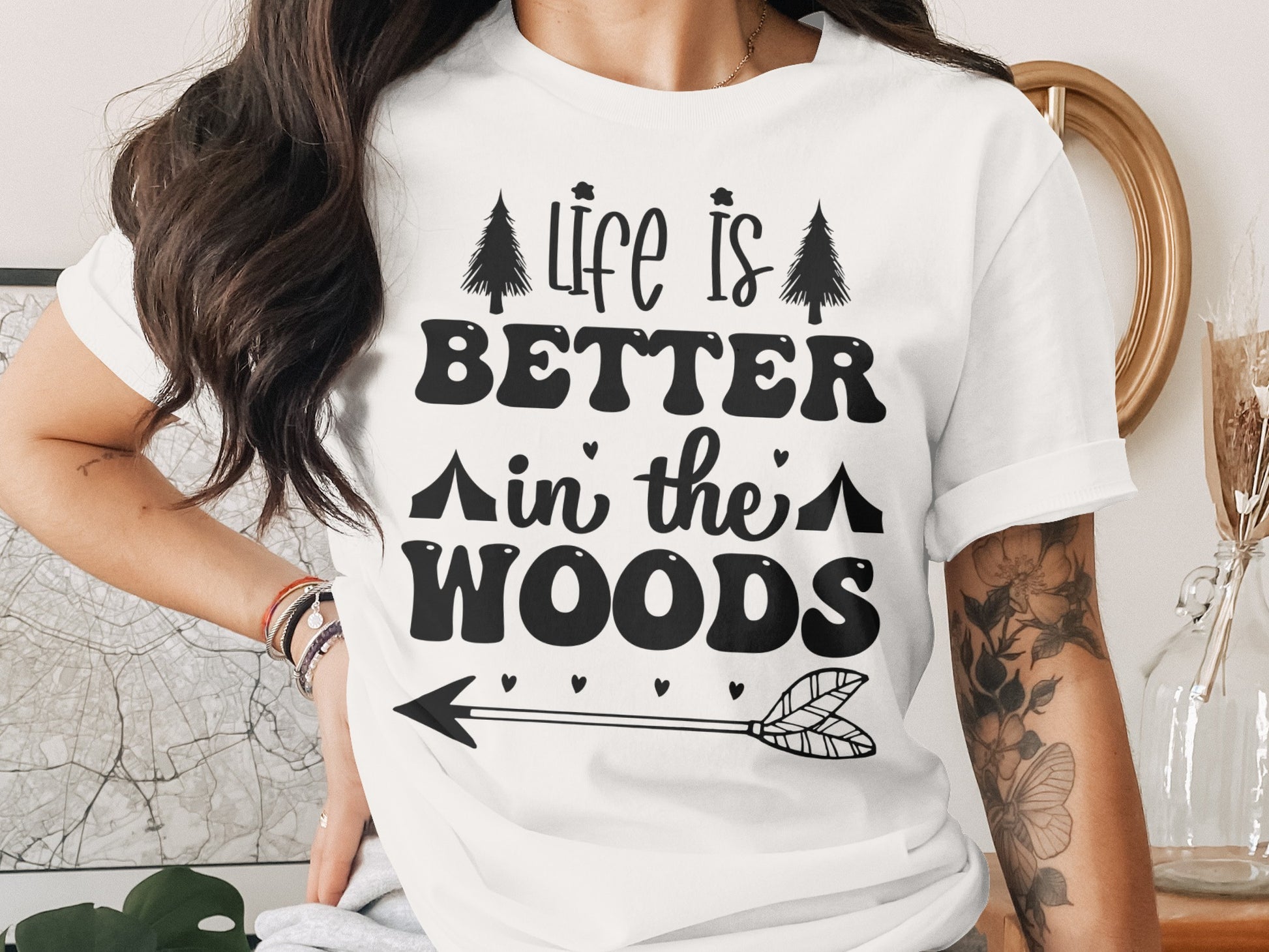 Life Is Better In The Woods With Arrow T-Shirt T-Shirt - Outdoor & Adventure Collection - Mile Marker 16 Gear by Cloud 16 Clothing Co.