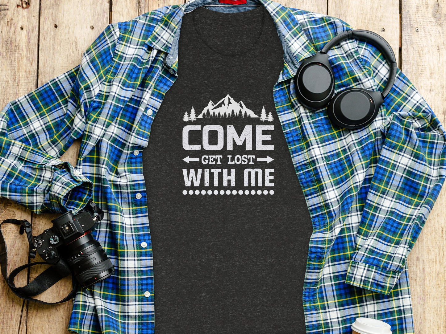 Come Get Lost With Me Mountains and Trees Graphic T-Shirt T-Shirt - Outdoor & Adventure Collection - Mile Marker 16 Gear by Cloud 16 Clothing Co.