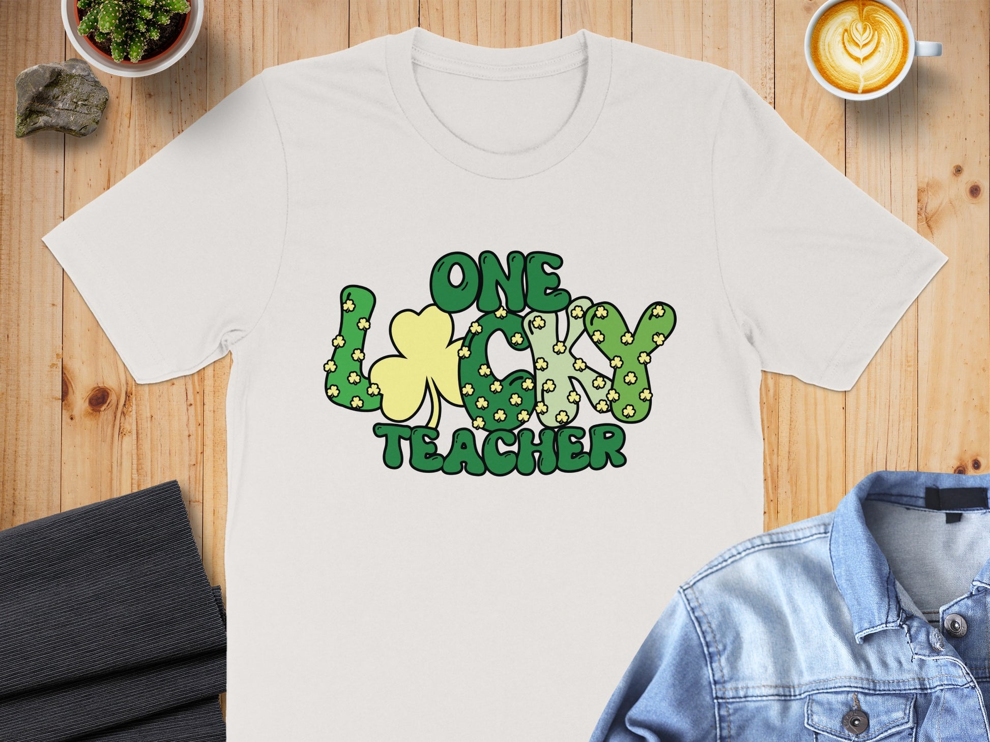 One Lucky Teacher Graphic Short Sleeve Shirt