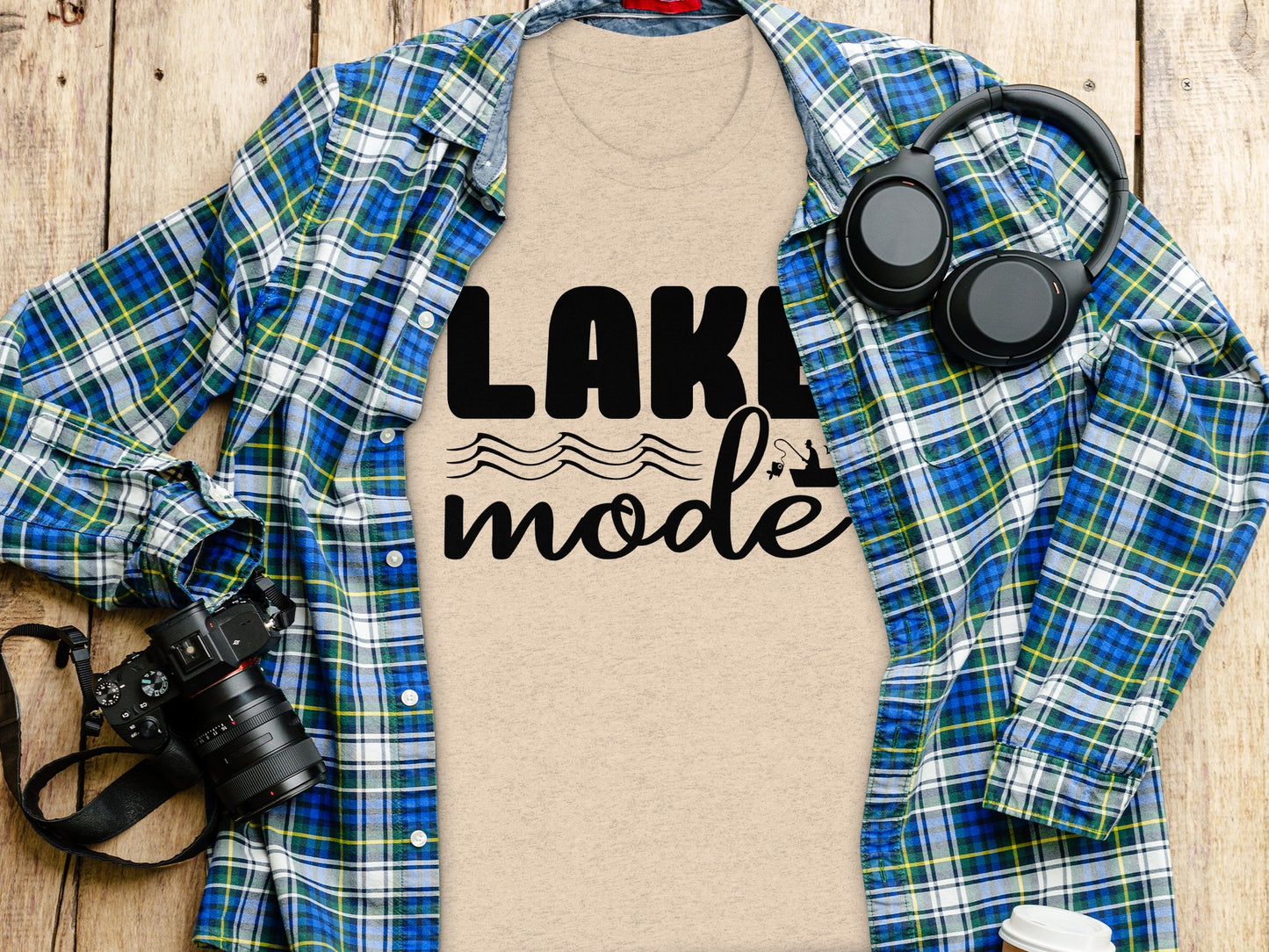 Lake Mode With Fishing Design Graphic Great Outdoors T-Shirt T-Shirt - Outdoor & Adventure Collection - Mile Marker 16 Gear by Cloud 16 Clothing Co.