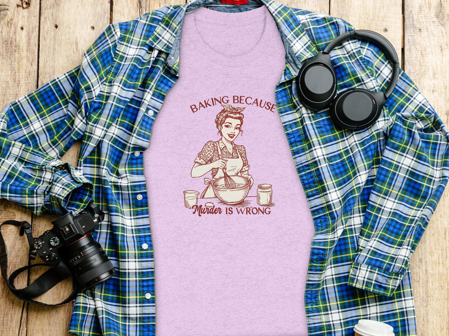 Baking Because Murder Is Wrong Graphic Shirt