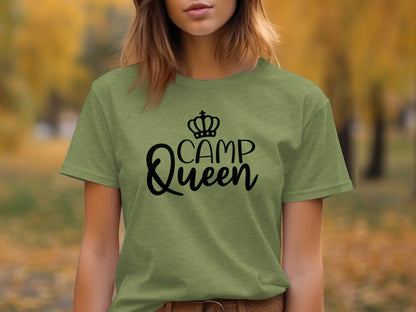 Camp Queen With Crown Graphic Camping Trip Fun T-Shirt T-Shirt - Outdoor & Adventure Collection - Mile Marker 16 Gear by Cloud 16 Clothing Co.
