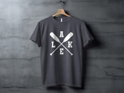 A Lake With Paddle Outdoors Adventure Summer Vacation T-Shirt T-Shirt - Outdoor & Adventure Collection - Mile Marker 16 Gear by Cloud 16 Clothing Co.