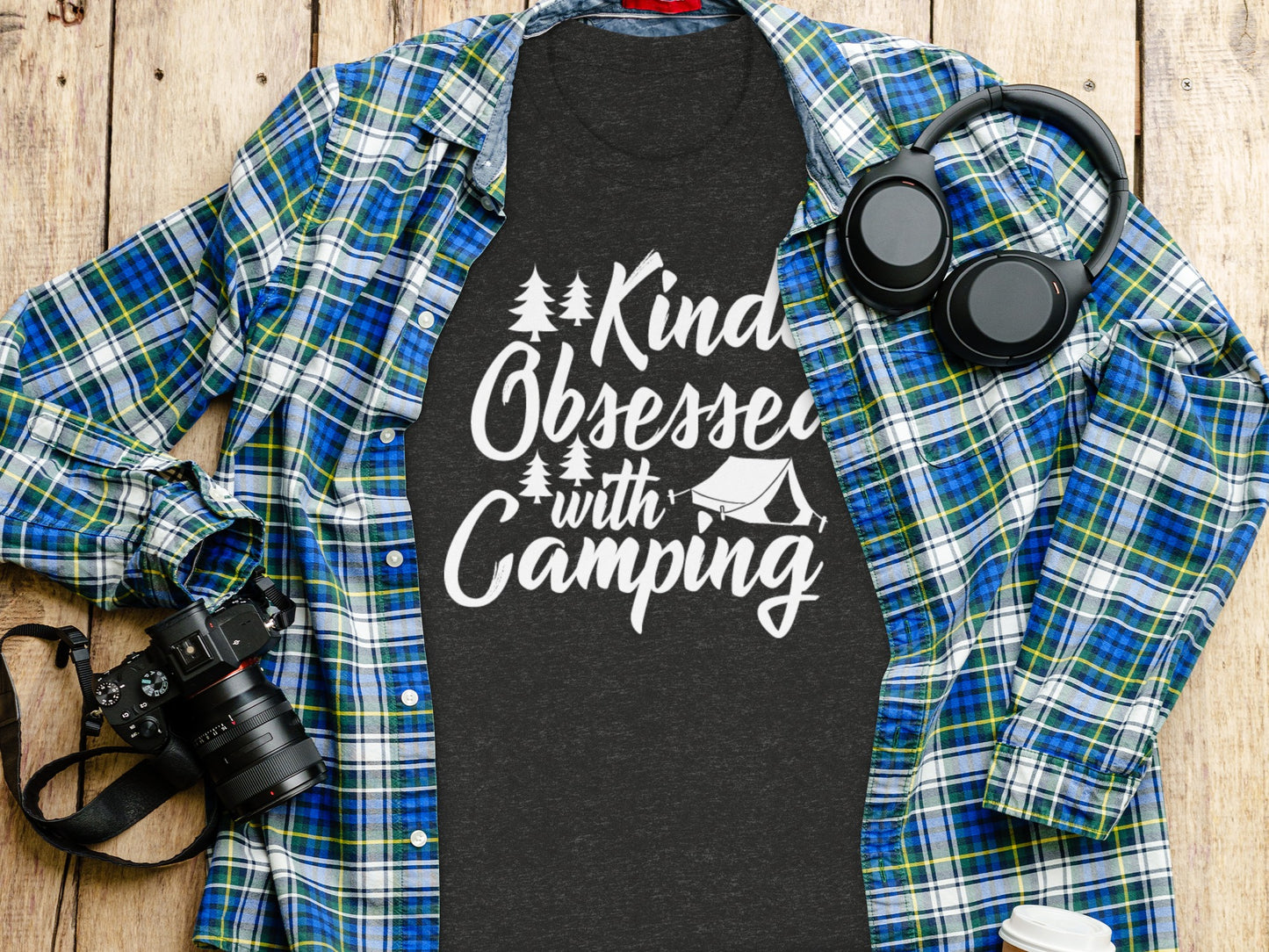 Kinda Obsessed With Camping Graphic Design T-Shirt T-Shirt - Outdoor & Adventure Collection - Mile Marker 16 Gear by Cloud 16 Clothing Co.