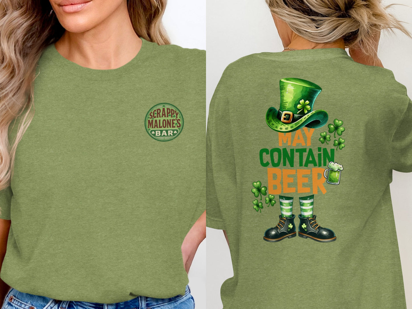 Scrappy Malone's Bar Art, Irish Pub Logo, Vintage Style Print, Other Products, Shamrock Design, Bar Sign T-Shirt - Scrappy Malone's Bar 100-Proof Humor - Cloud 16 Clothing Co.